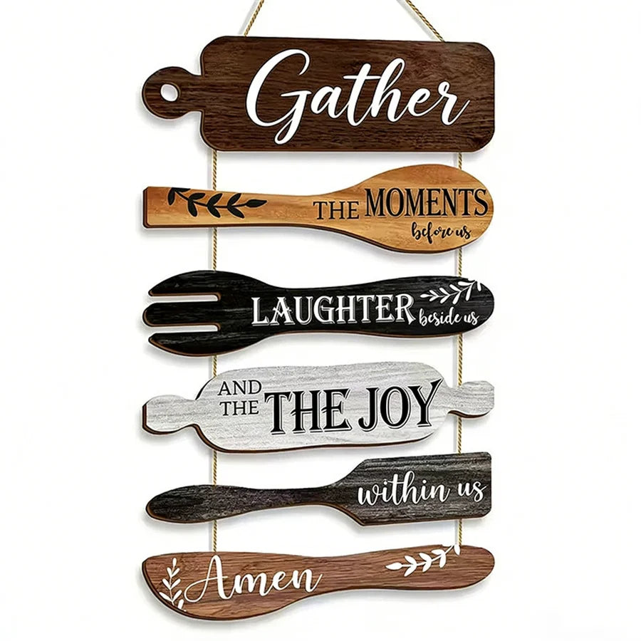 Retro Wooden Cutlery Wall Decor – Kitchen Hanging Ornament Wood Wall Décor Babs