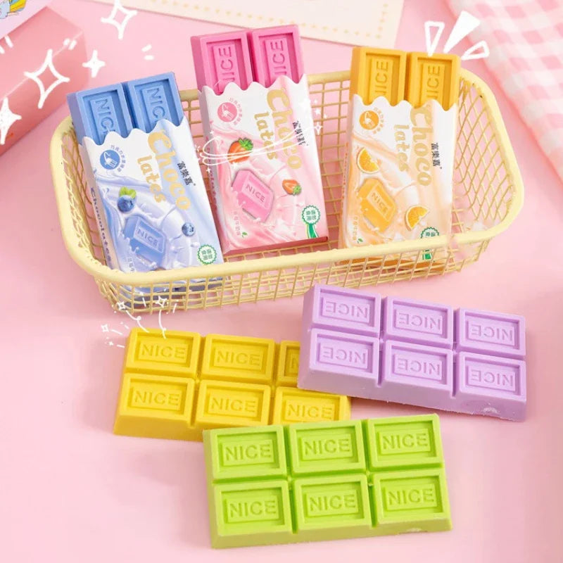Kawaii Chocolate Design Large Rubber Eraser – Fun Stationery Novelty Pencil Eraser Babs
