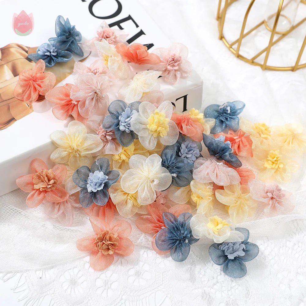 5Pcs 3cm Mini Silk Chiffon Artificial Rose Flower Heads – DIY Décor Artificial Flower Heads Babs