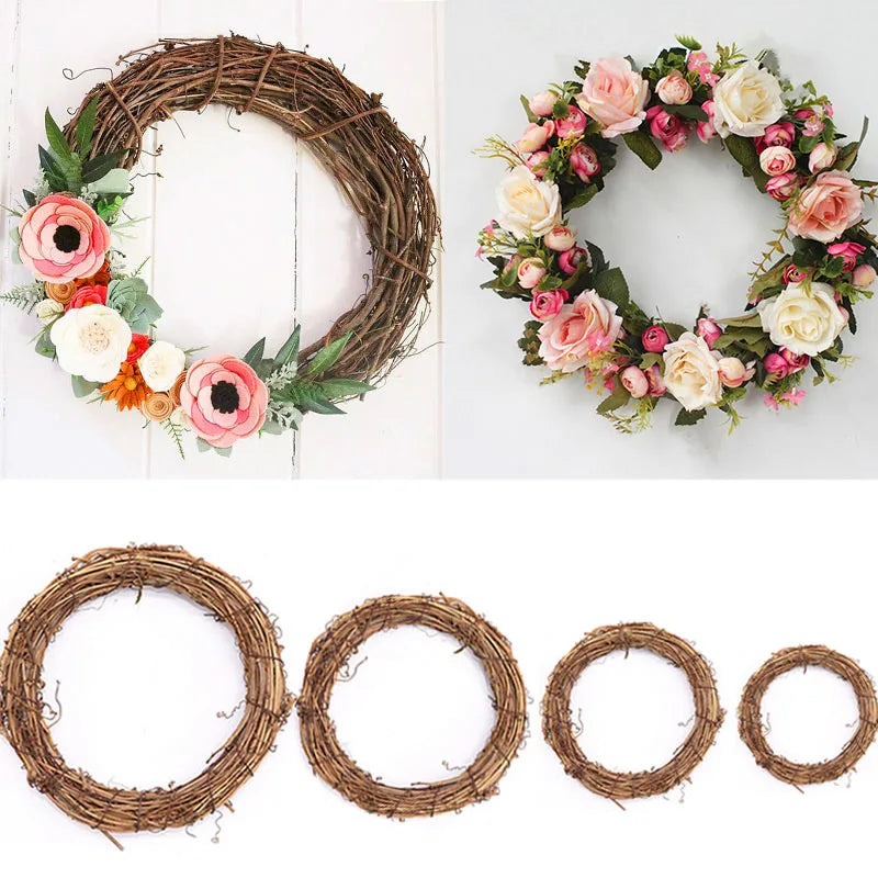 Natural Rattan Wreath DIY Garland – Wedding & Christmas Décor Decorative Wreath Babs