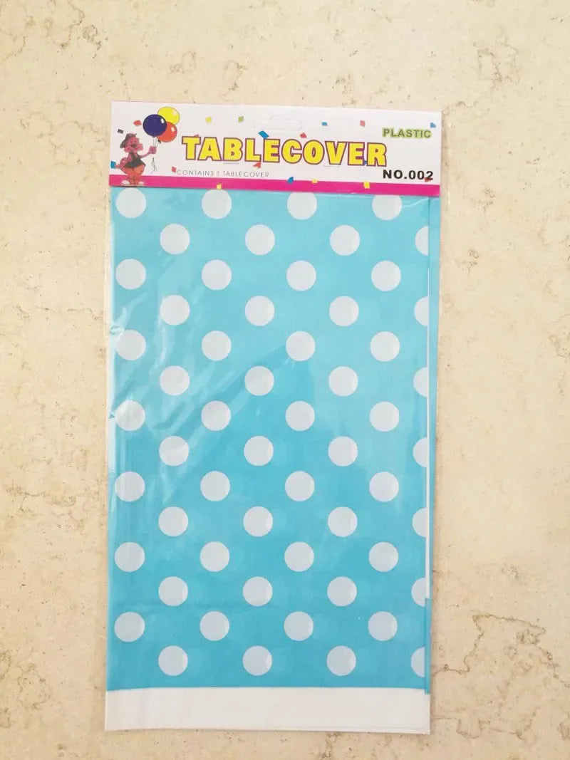20pcs Festive Dot Disposable Tablecloths 180x108cm Party Covers Disposable Tablecloth Babs sky blue