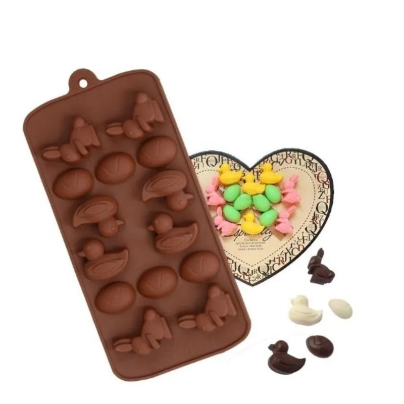 Silicone 15-Cavity Easter Egg Duck Chocolate & Soap Mold Silicone Baking Mold Babs