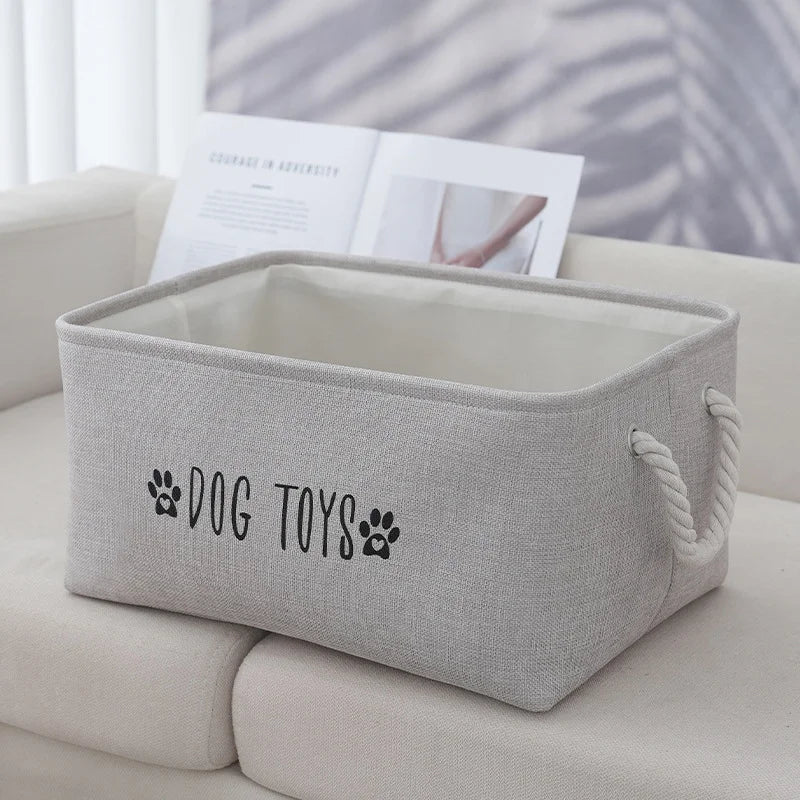 Pet Toy Storage Basket – Woven Polyester Dog & Cat Organizer Pet Storage Basket Babs GRAY