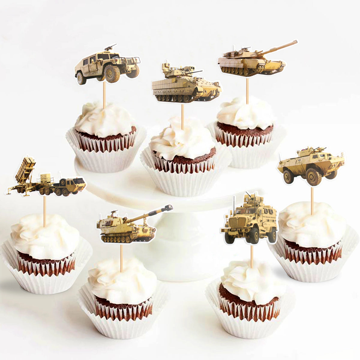 Military Cake Toppers – Tank, Fighter Jet & Missile Party Decor Cake Topper Set Babs