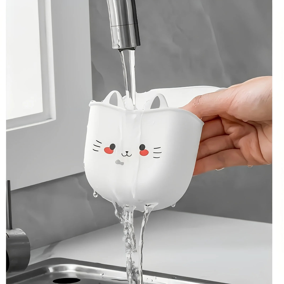 Cartoon Cat Silicone Sink Sponge Holder & Drain Basket Sink Sponge Holder Babs 1pc