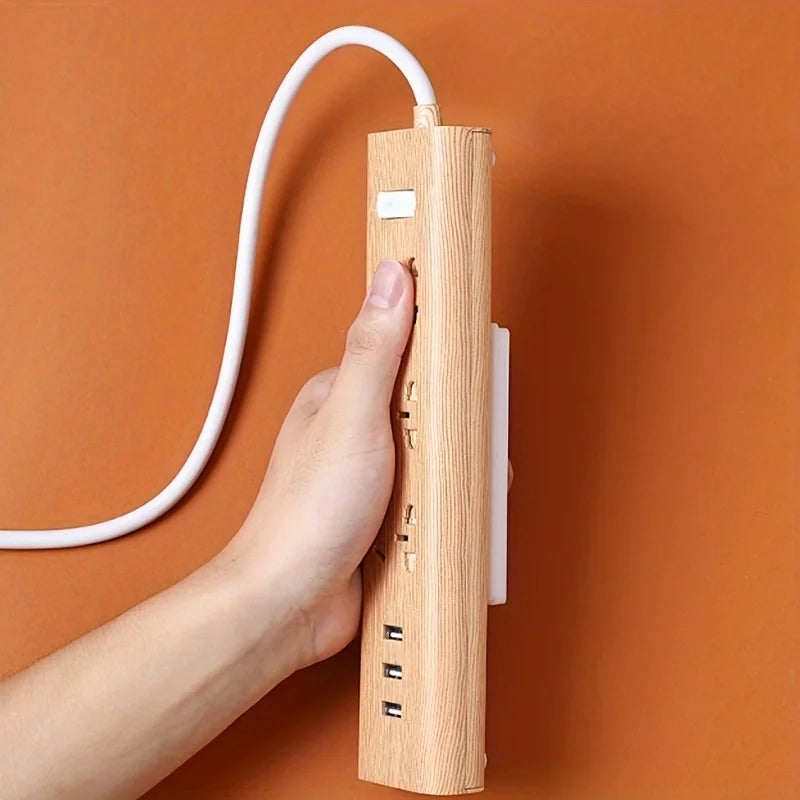 3-Pack No-Drill Power Strip Holder & Wall Socket Sticker Fixer Adhesive Strip Holder Babs