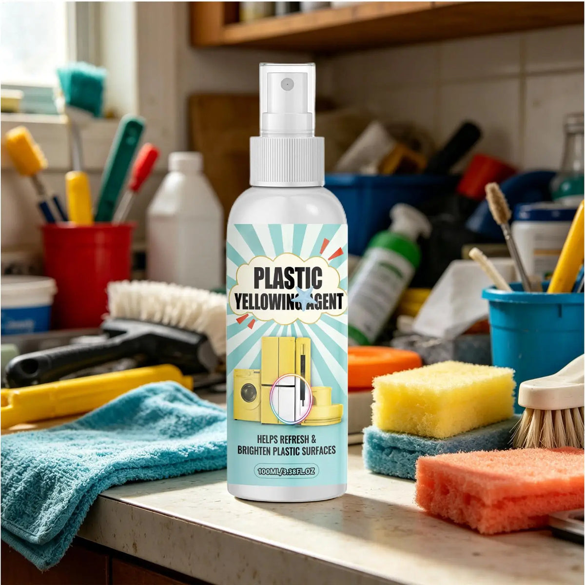 Anti-Yellowing Plastic Cleaner Spray – Appliance Restorer 100ml Surface Cleaning Spray Babs