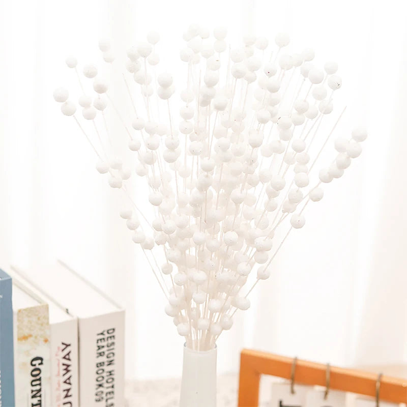 Glitter Christmas Berry Artificial Foam Flower Stem | DIY Décor Artificial Flower Stem Babs