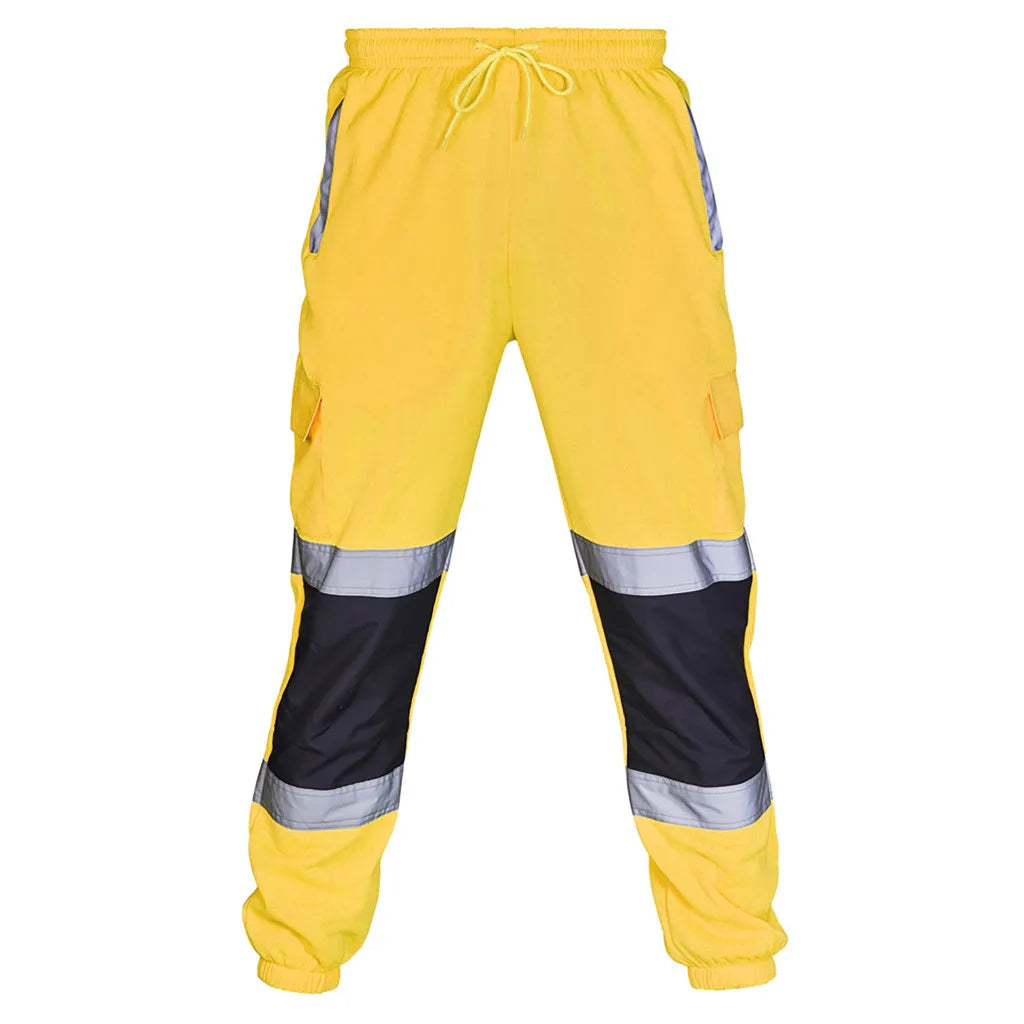 Men's High-Visibility Reflective Safety Work Pants Workwear Reflective Work Pants Babs Yellow XL