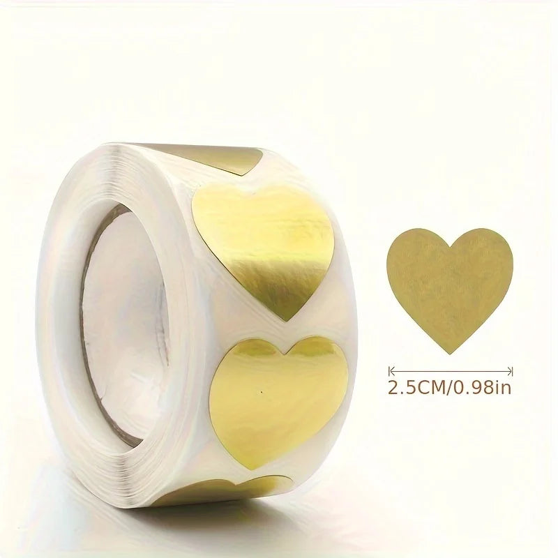 300 Pcs Heart-Shaped Thank You Self-Adhesive Stickers Roll Decorative Sticker Roll Babs