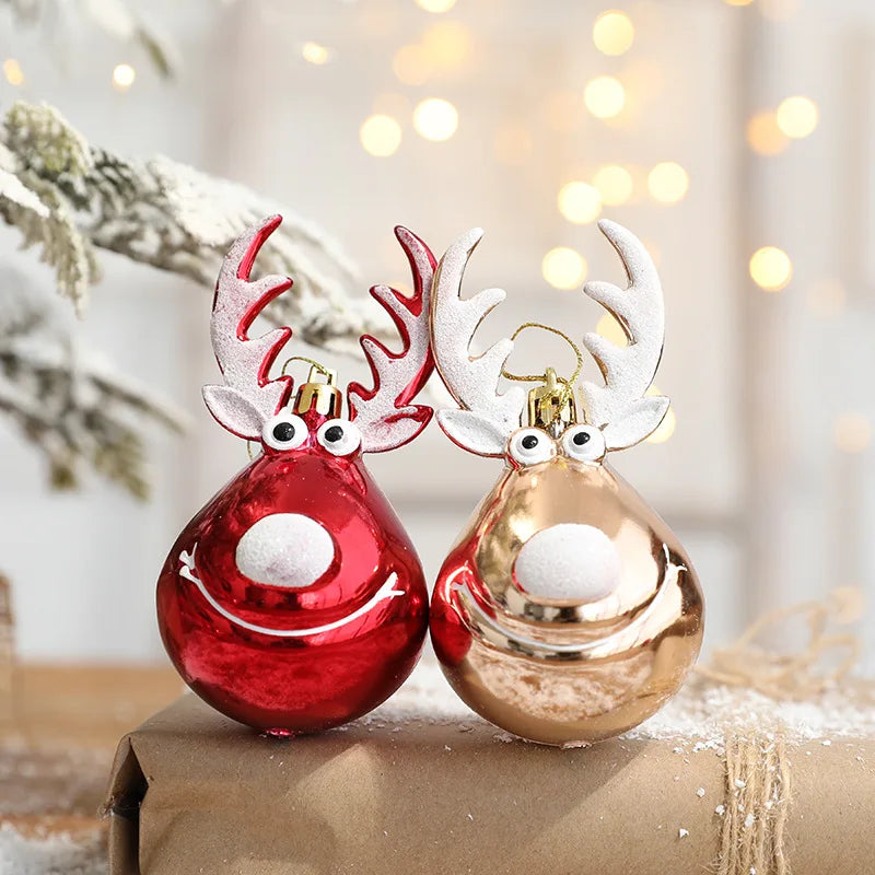 2pcs Elk Christmas Ball Ornaments – Xmas Tree Hanging Baubles Christmas Tree Ornaments Babs