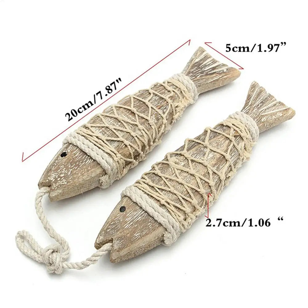 Hand-Carved Wooden Fish Wall Sculptures – Nautical Coastal Pair Wall Sculpture Babs small