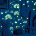 Glow in the Dark Rainbow Wall Stickers for Kids Nursery Room Glow Wall Sticker Babs Set2