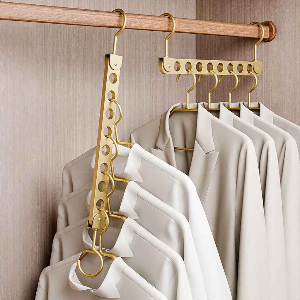 Space-Saving Collapsible Clothes Hangers – 6 & 8 Hole Organizer Clothes Hanger Organizer Babs
