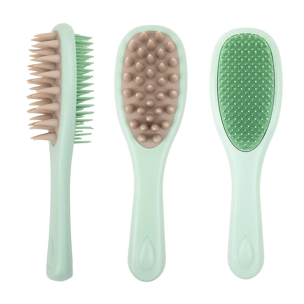 Double-Sided Silicone Scalp Massage Hair Brush | Dry & Wet Scalp Massage Brush Babs