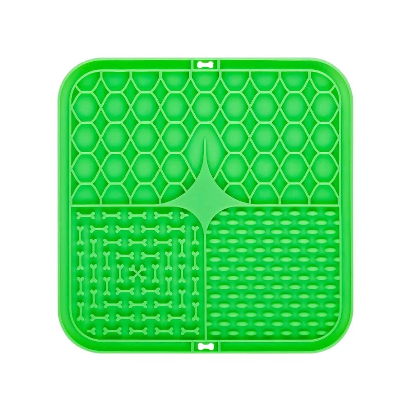 Dog Slow Feeder Lick Mat with Suction Cup – All Breeds Slow Feeder Lick Mat Babs green