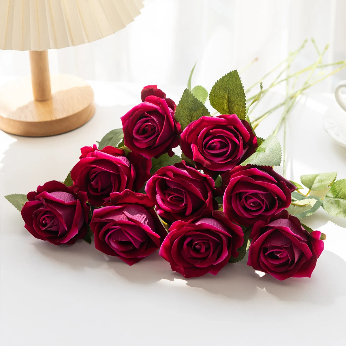 Artificial Silk Roses Long Stem Bouquet – Wedding & Home Décor Artificial Silk Flowers Babs