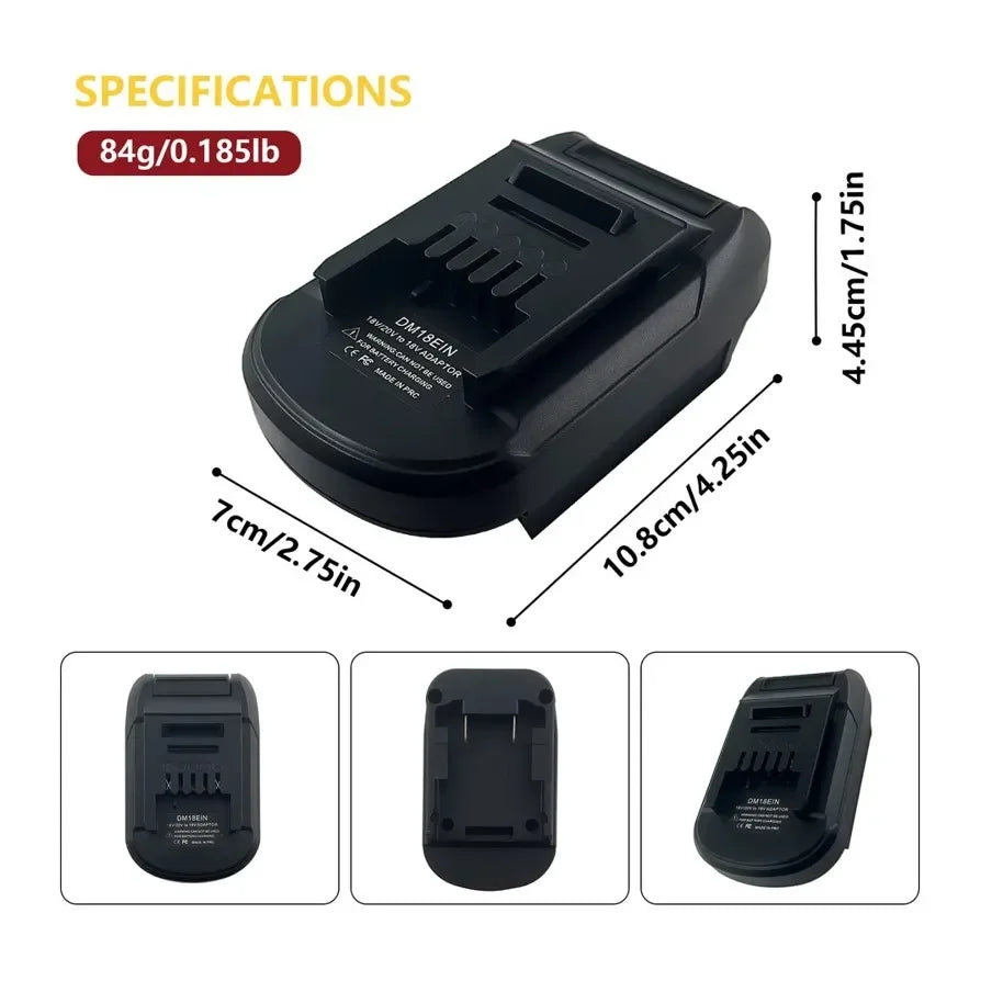 DM18EIN Battery Adapter – DeWalt 18V/20V to Einhell Tools Battery Converter Adapter Babs