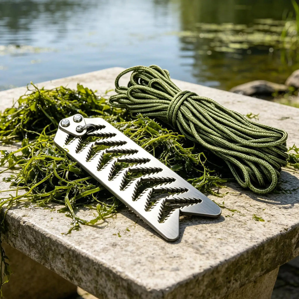 Foldable Pond Grass Cutter Aquatic Rake with 20m Rope Aquatic Weed Rake Babs