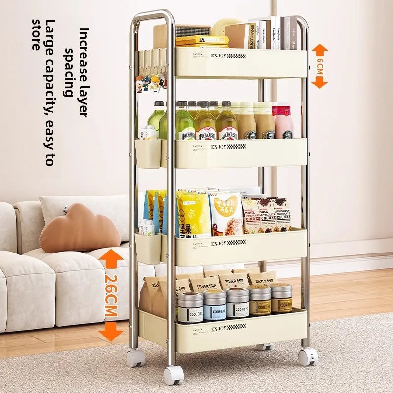 Multifunctional Rolling Cart Storage Organizer – Mobile Shelf Rolling Storage Cart Babs
