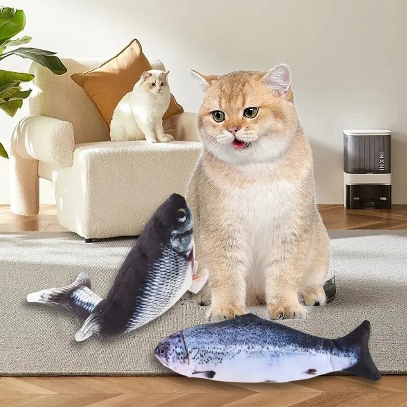 Electric Floppy Fish Cat & Dog Toy – USB Rechargeable Interactive Pet Toy Babs