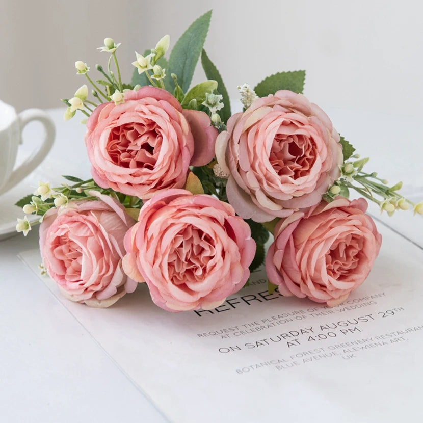 Silk Peony Artificial Flowers for Wedding & Home Décor Artificial Silk Flowers Babs Deep Pink 1pc