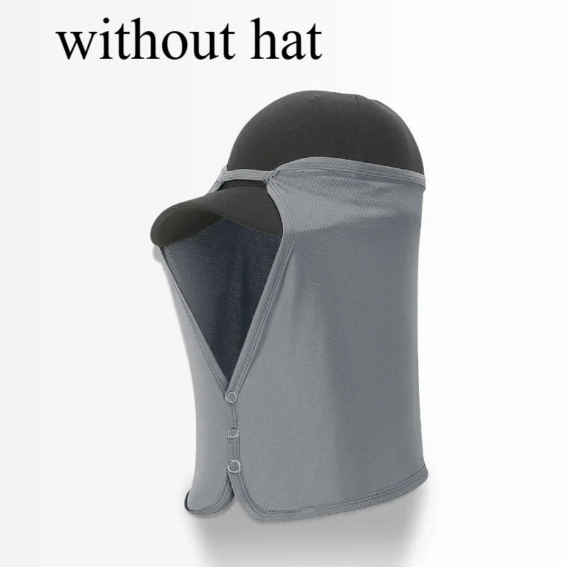 UPF 50+ Outdoor Face & Neck Sun Cover – Quick-Dry Cycling Veil Outdoor Sun Veil Babs DARK GRAY