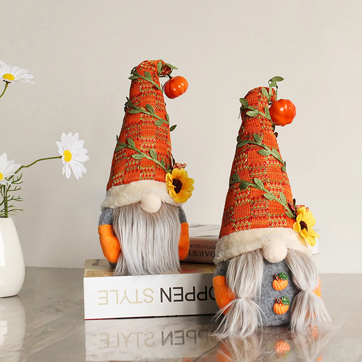 Fall Harvest Gnome Plush Doll – Autumn Thanksgiving Décor Holiday Gnome Decor Babs