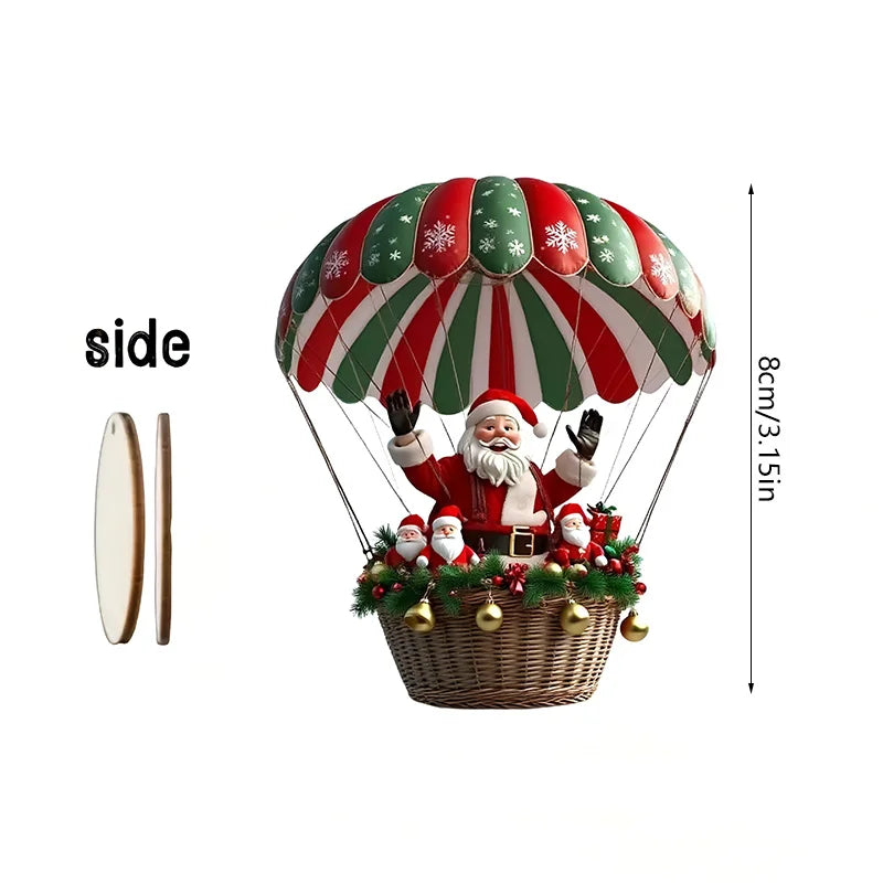 Christmas Wooden Pendants – Santa & Hot Air Balloon (10/20 Pcs) Christmas Tree Ornaments Babs