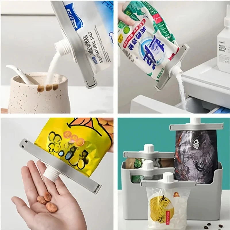 Food Bag Sealing Clips with Screw Cap – Freshness Keeper Food Bag Sealing Clip Babs
