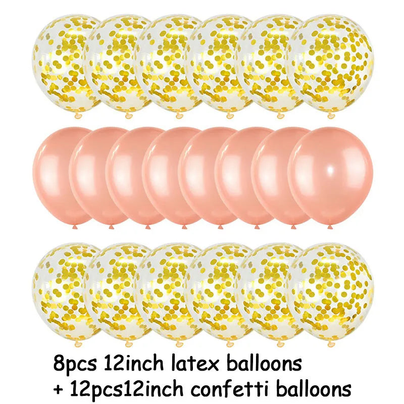 20Pcs Rose Gold Confetti Metallic Balloons Party Decoration Set Party Balloon Set Babs 20pcs gold setA 12inch