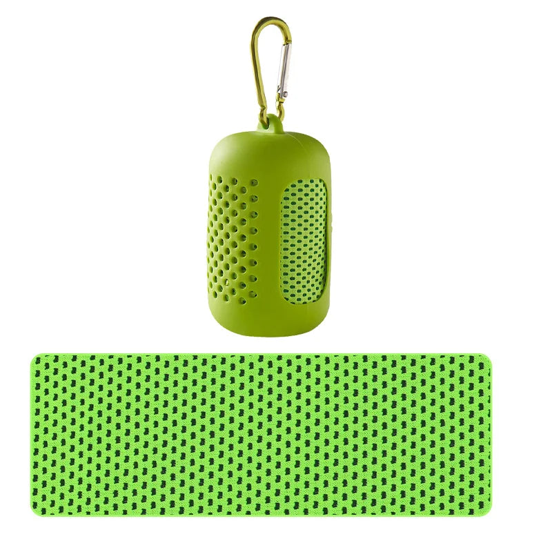Cooling Towel & Silicone Bag – Fast Drying Sports Beach Towel Cooling Sports Towel Babs green 30-80cm