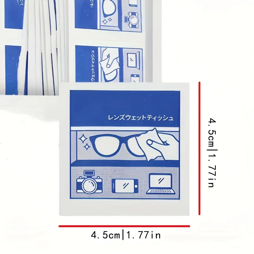 100pcs Disposable Glasses & Screen Wipes – Individually Wrapped Lens Cleaning Wipes Babs