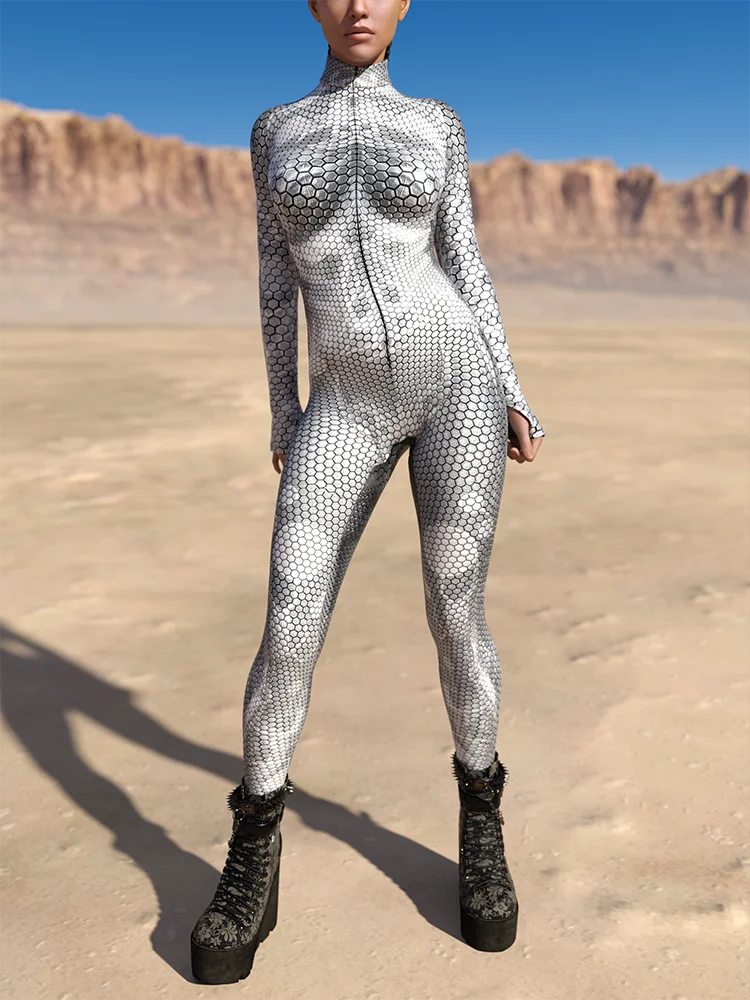 Women's Snake Costume Jumpsuit | Halloween Cosplay Bodysuit Halloween Costume Jumpsuit Babs 02 M