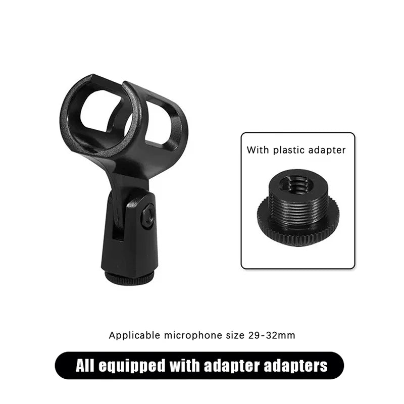 2-Pack Universal Rotatable Mic Clip Holder for Wired & Wireless Microphone Clip Babs