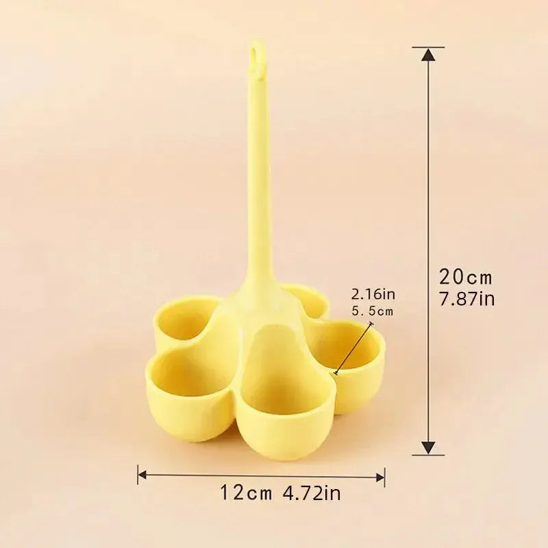 Silicone Egg Boiling Tray 5-Hole Handle | Boiled Egg Holder Egg Boiling Tray Babs