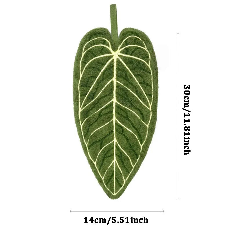 Tropical Leaf Quick-Dry Hand Towel with Hanging Loop Hand Towel Babs
