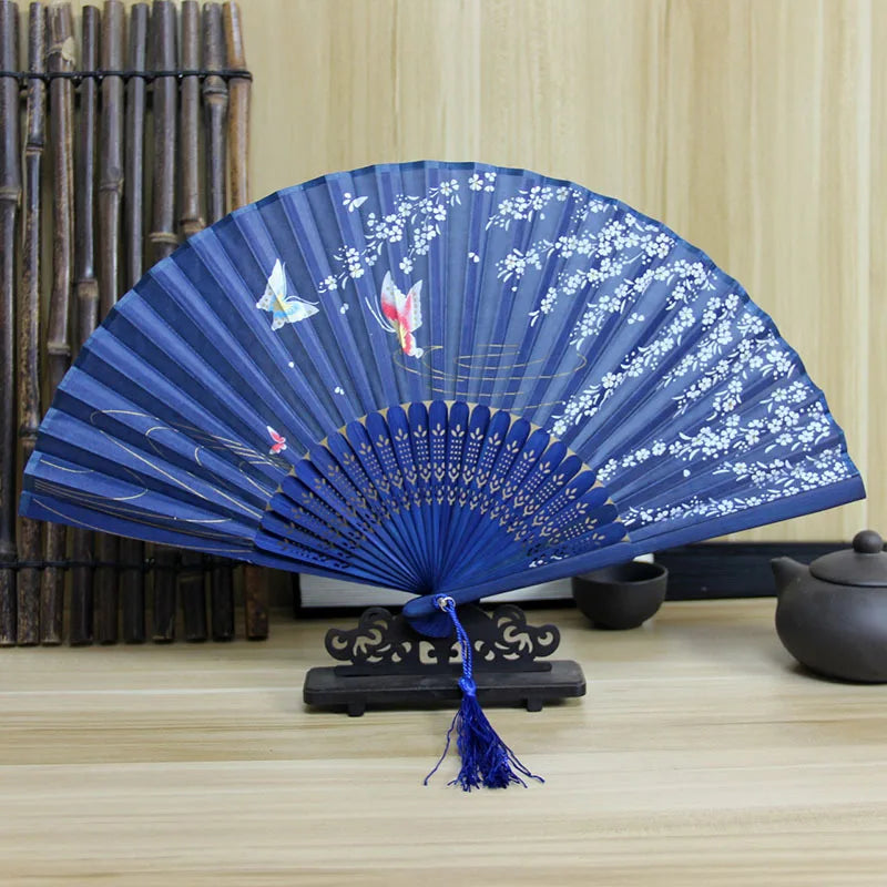 Bamboo Lace Folding Hand Fan – Women's Dance & Party Fan Folding Hand Fan Babs 1 38x21cm