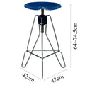 Adjustable Swivel Metal Bar Chair | Modern Minimalist Barstool Adjustable Bar Stool Babs Blue
