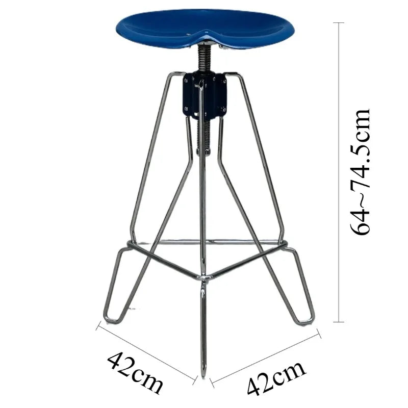 Adjustable Swivel Metal Bar Chair | Modern Minimalist Barstool Adjustable Bar Stool Babs Blue