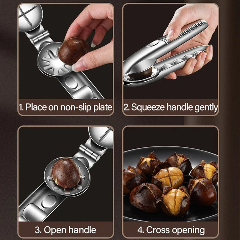 Stainless Steel Nut Cracker & Chestnut Opener Kitchen Tool Nut Cracker Tool Babs