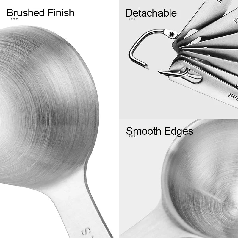 6-Piece Stainless Steel Measuring Spoons Set for Baking Measuring Spoons Set Babs