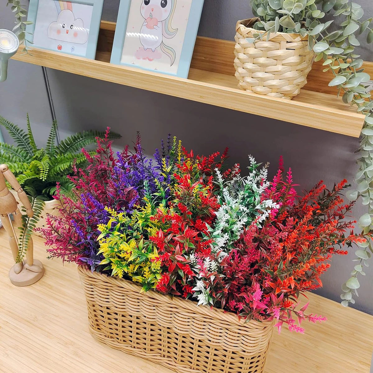 12PCS Artificial Lavender Stems – Wedding, Home & Garden Décor Artificial Floral Stems Babs