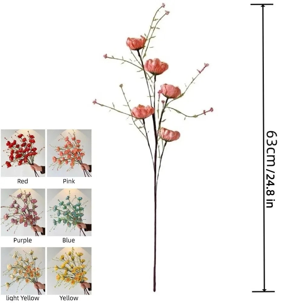 Artificial Butterfly Azalea Fake Flower 63cm – Fade-Resistant Decor Artificial Flower Stem Babs
