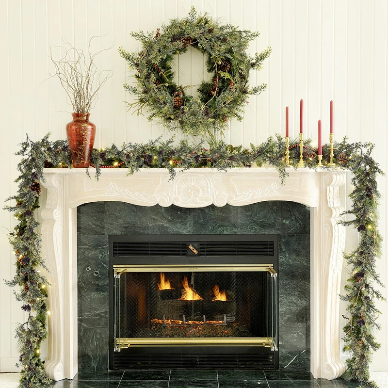 150cm Christmas Wreath Artificial Vine Floral Garland Decor Christmas Wreath Garland Babs