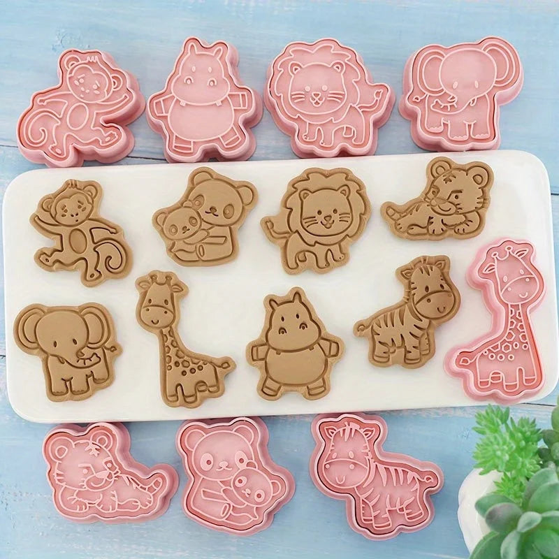8-Piece Jungle Safari Animal Cookie Cutter Set | Baking Molds Cookie Cutter Set Babs