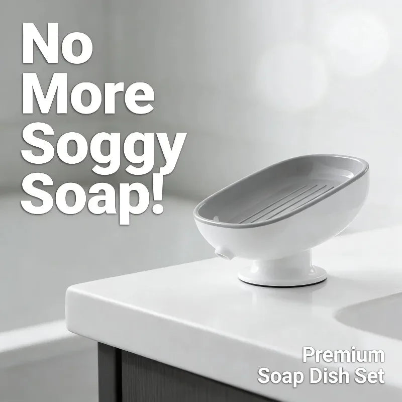 Suction Cup Soap Dish – Self-Draining Non-Slip Soap Holder Soap Dish Babs