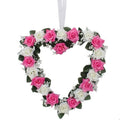 Silk Rose Heart Wreath – Artificial Wedding Flower Garland Flower Wreath Garland Babs pink