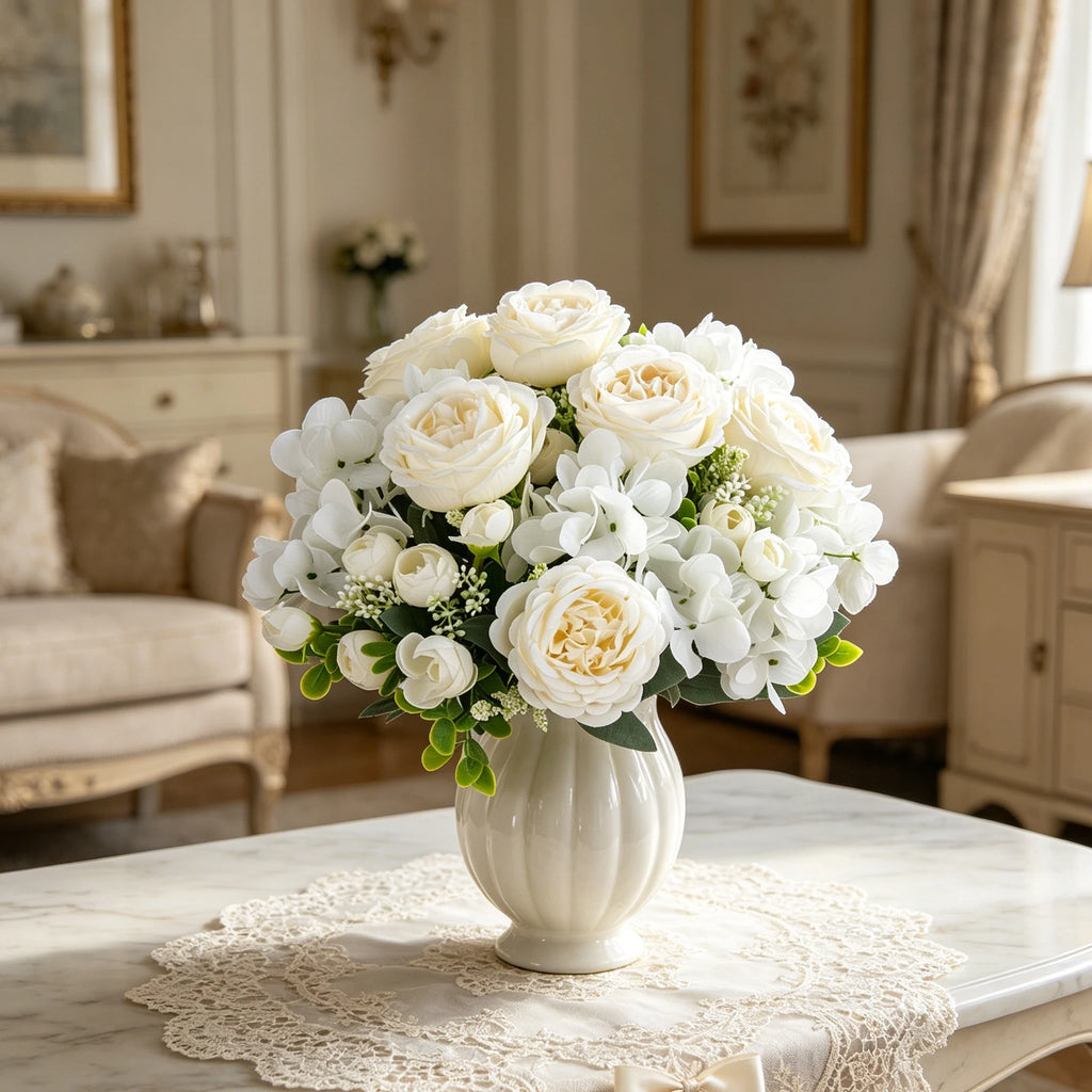 Artificial Silk Peony Hydrangea Bouquet – Wedding & Home Decor Artificial Flower Bouquet Babs