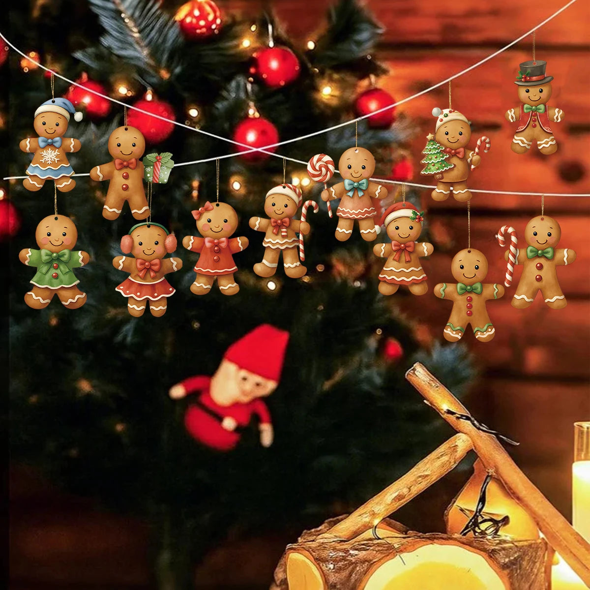 Wooden Gingerbread Man Christmas Ornament 2025 Xmas Tree Christmas Tree Ornament Babs